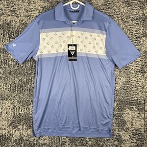 Levelwear Short Sleeve Polo Shirt Mens Medium Exert Hydrangea‎ Blue NEW